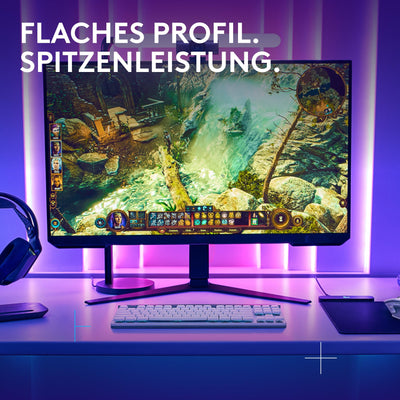 Logitech G G515 LIGHTSPEED TKL kabellose flache Gaming-Tastatur, LIGHTSYNC RGB, dünnes Profil ohne Ziffernblock, PBT-Tastenkappen, taktile mechanische Switches, Deutsches QWERTZ-Layout - Weiß