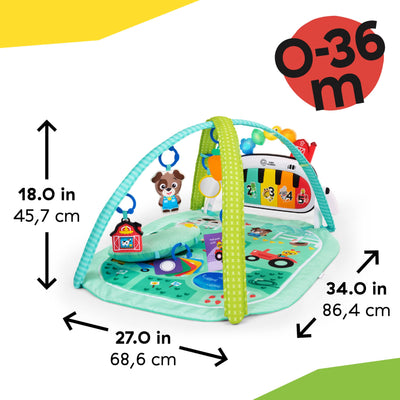 Baby Einstein Farm Explorers 4-in-1 Kickin' Tunes Musical Meadow Musik- & Sprachentdeckungs-Spielbogen, Spielmatte mit Kick-Piano, ab 0 Monaten