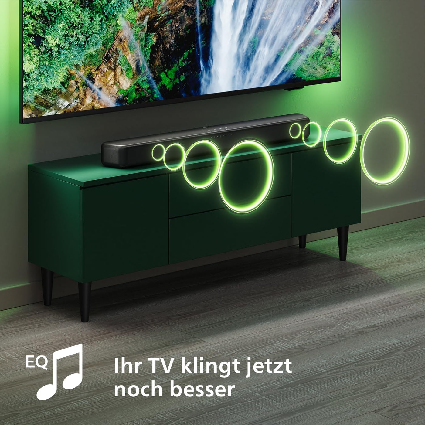 Philips TAB5109 Soundbar 2.0-2 Kanal 120W, DTS Virtual X, Bluetooth 5.4, HDMI ARC, optische Verbindung und USB-Konnektivität - Dunkelgrau