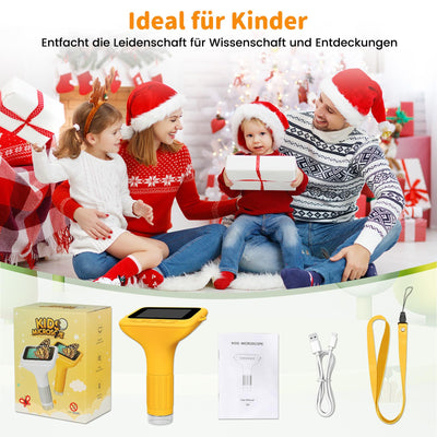 Mikroskop für Kinder, Digitales Mikroskop mit 3,0" IPS Bildschirm Lupe 1000x Microscope, HandyMikroskop LED Lights -Anschluss an PC, USB Taschenmikroskop, Geschenke für Jungen Mädchen 3-12 Jahr