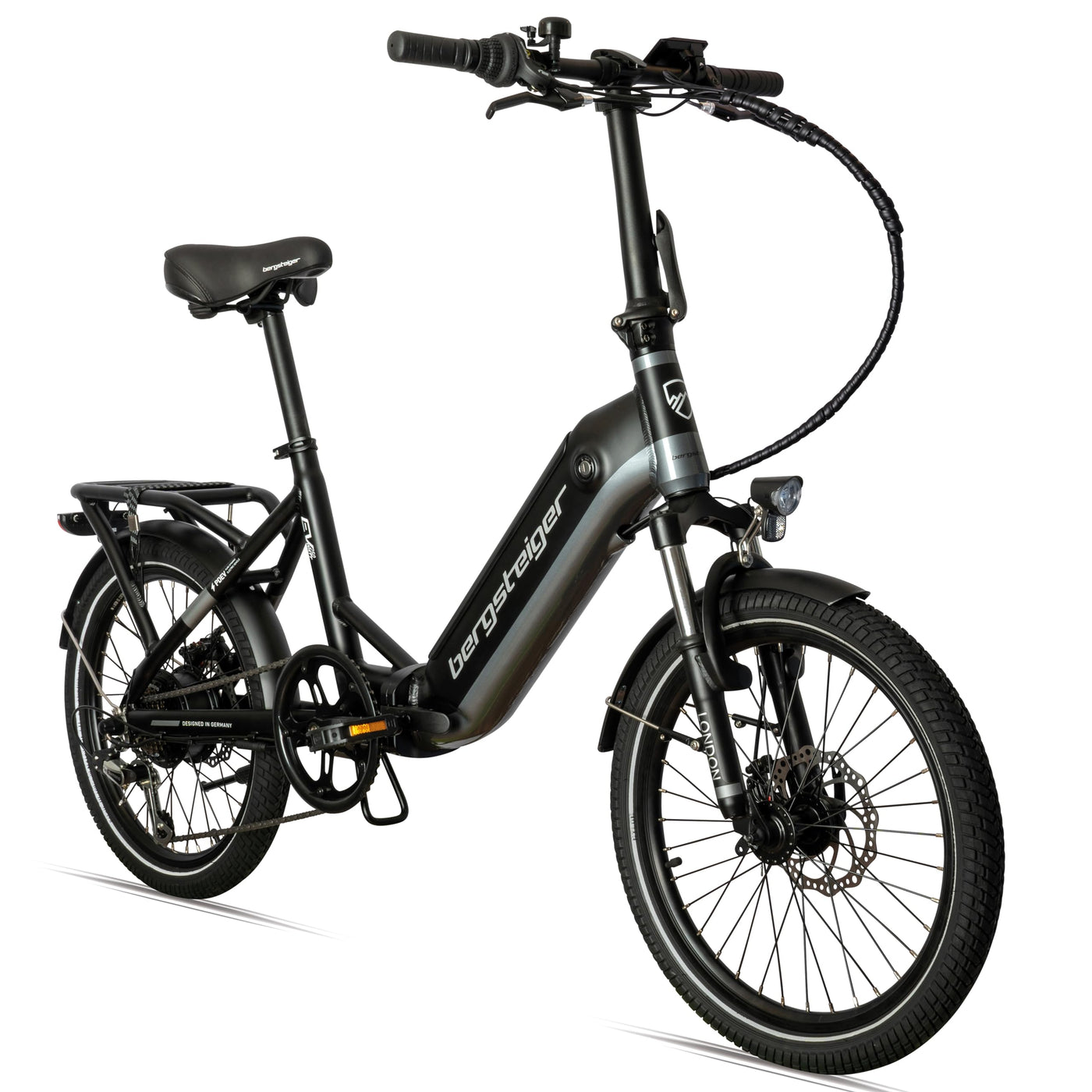 Bergsteiger London 20 Zoll E-Bike Klapprad mit 250 Watt Motor, Scheibenbremsen, Aluminium Ebike für Damen & Herren, Farbdisplay, Elektrofahrrad mit 7 Gang-Schaltung