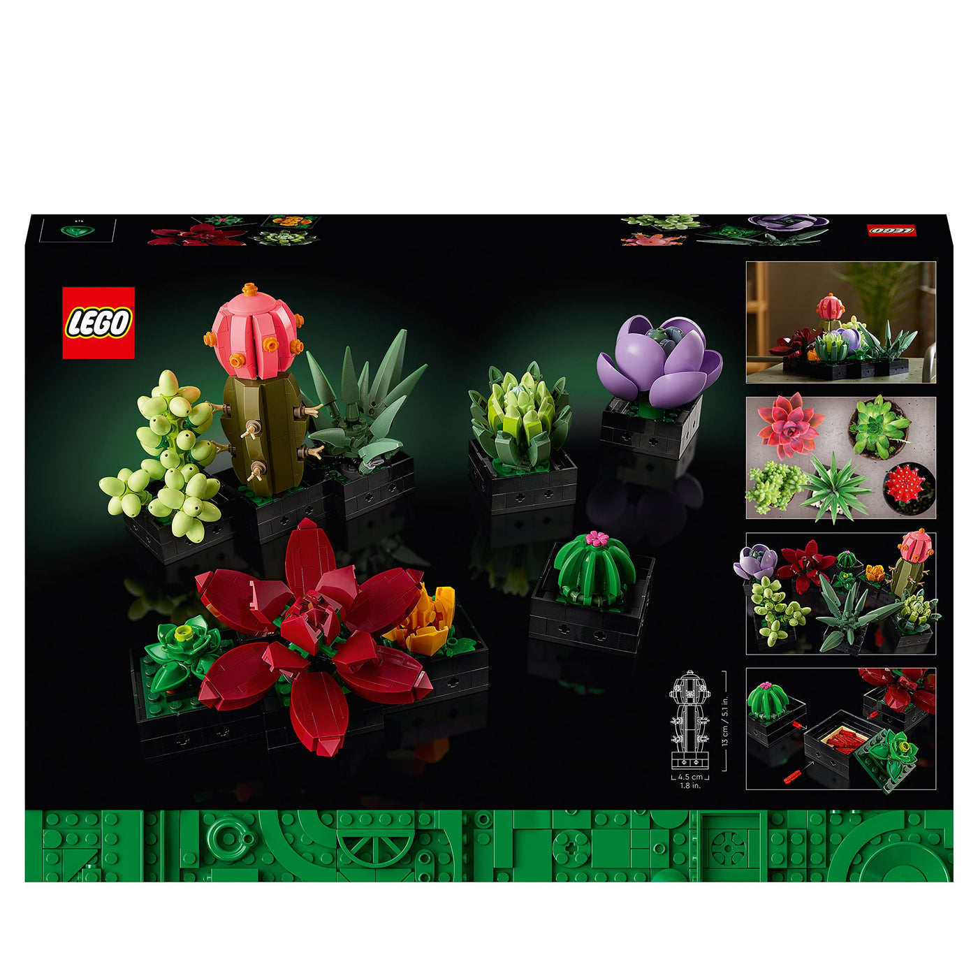LEGO Botanicals Sukkulenten - Künstliche Blumen Set für Erwachsene - Blumenstrauß Bauset - Kreatives Hobby und Home Deko - Geschenkidee für Frauen & Männer - Botanik Kollektion (9 Pflanzen) 10309