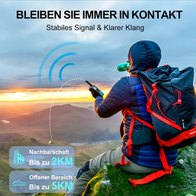 AWANFI Walkie Talkie 4er Set, Walkie Talkie Aufladbar für Erwachsene Kinder, 16 Kanäle Funkgeräte Set mit 1200mAh Li-ion Akku VOX, Walki Talki für Camping Wandern Geschenk