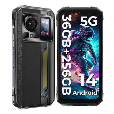 HOTWAV Hyper 7 PRO 5G Outdoor Smartphone, 36GB RAM+256GB ROM Android 14 Outdoor Handy Ohne Vertrag, 10800mAh(33W) Baustellenhandy, 6.6”FHD+ 120Hz, 200MP+24MP Nachtsicht, Face ID/IP68/IP69K/NFC/GPS/OTG