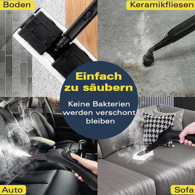 Waitbird Dampfreiniger, manueller Mehrzweck-Dampfreiniger mit Schultergurt zur Reinigung von Polsterböden, Sofas, Fenstern, Fliesen, Haushalten, Autos