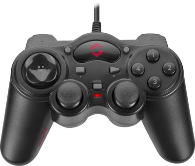 Speedlink THUNDERSTRIKE PC Gamepad - Gaming Controller PC mit USB Kabel, Schnell- und Auto-Feuer-Funktion, robuste Bauweise, DirectInput analog/digital, 1,7m Kabellänge, schwarz