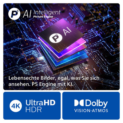 Philips Ambilight 55OLED759 4K OLED Smart TV - 55-Zoll Display mit P5 AI Perfect Picture Ultra HD, Titan OS, Dolby Vision und Dolby Atmos, Funktioniert mit Alexa und Google Sprachassistent