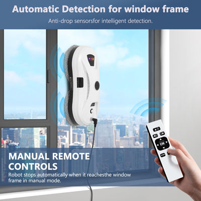 NamYoprce Fensterputzroboter mit Sprühfunktion, 5600PA Super-Saugkraft,Elektrischer Fensterputzer Fernbedienung mit 30ML Tank, Fensterreiniger Roboter Automatischer, für Innen- und Außenfenster