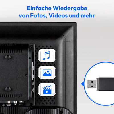 MEDION 59,9 cm (24 Zoll) Full HD Fernseher (integrierter DVD-Player, perfekt für Camping Wohnmobil LKW Garten, 12V KFZ Car-Adapter, Triple Tuner Receiver, HDMI, USB, MD 824001)