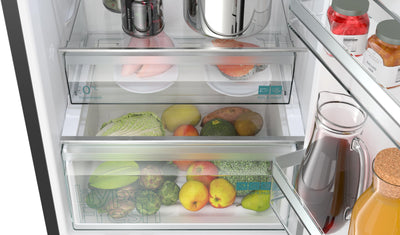 SIEMENS KG39N2XAF Stand-Kühl-Gefrier-Kombination iQ300, freistehende Kühlkombination mit Gefrierbereich unten 203x60 cm, 260L Kühlen, 103L Gefrieren, noFrost, hyperFresh, LED-Beleuchtung, BlackSteel