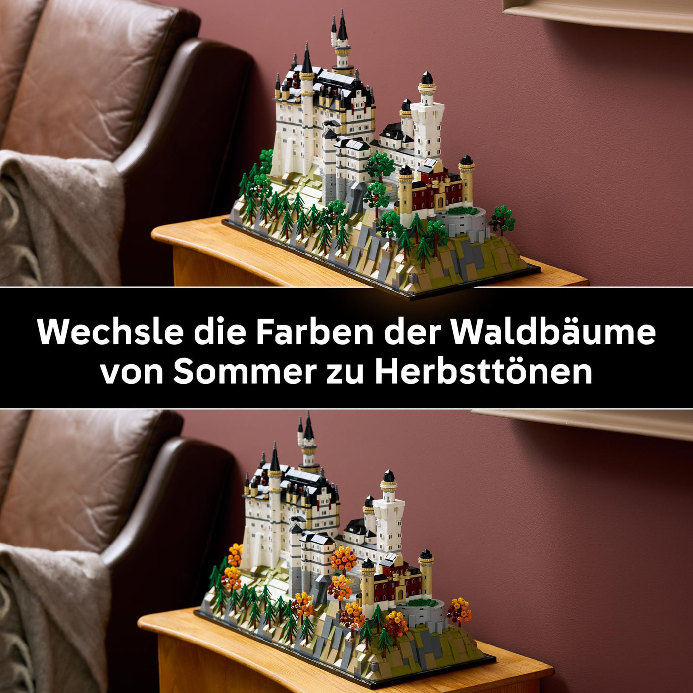 LEGO Architecture Schloss Neuschwanstein - Kreatives Bastelset und Konstruktionsspielzeug - Spielzeug für Männer und Frauen - Dekoration zum Bauen - Modellbau und Geschenk für Erwachsene - 21063
