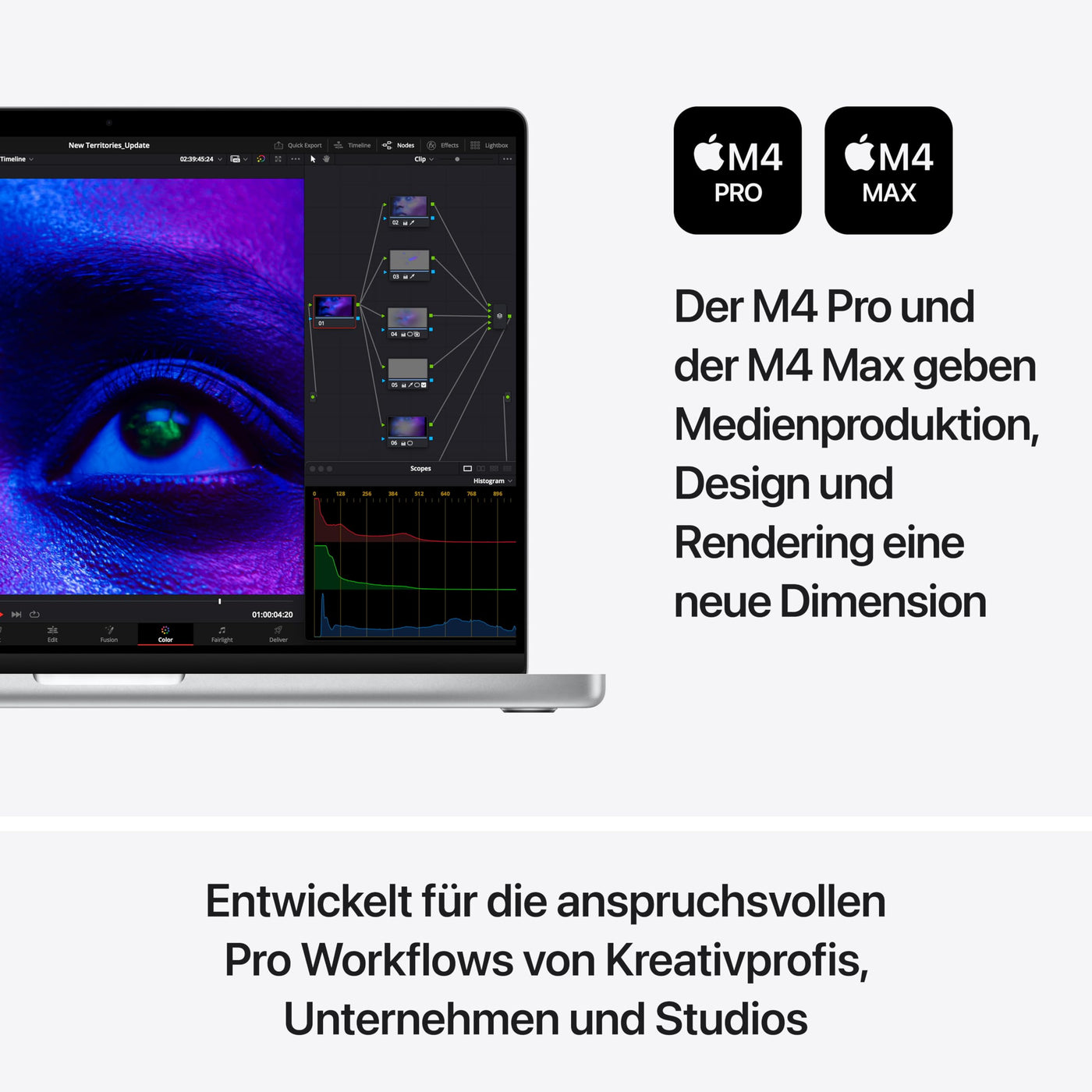 Apple 2024 MacBook Pro Laptop mit M4 Max Chip mit 16-Core CPU und 40-Core GPU: 16,2" Liquid Retina XDR Display, 48 GB gemeinsamer Arbeitsspeicher, 1 TB SSD Speicher; Silber