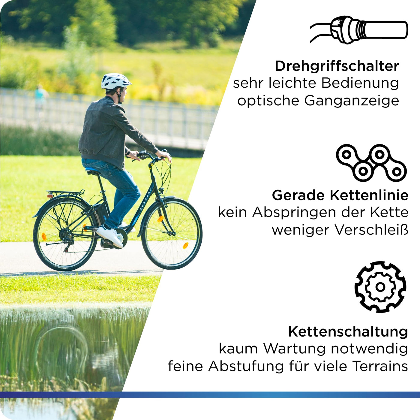 ZÜNDAPP Z505 E Bike Damen 28 Zoll E Damenfahrrad Elektro Fahrräder mit 6 Gängen Fahrrad Ebike Damen City Hollandrad Damenrad Pedelec tiefer Einstieg (schwarz/blau, 48 cm)