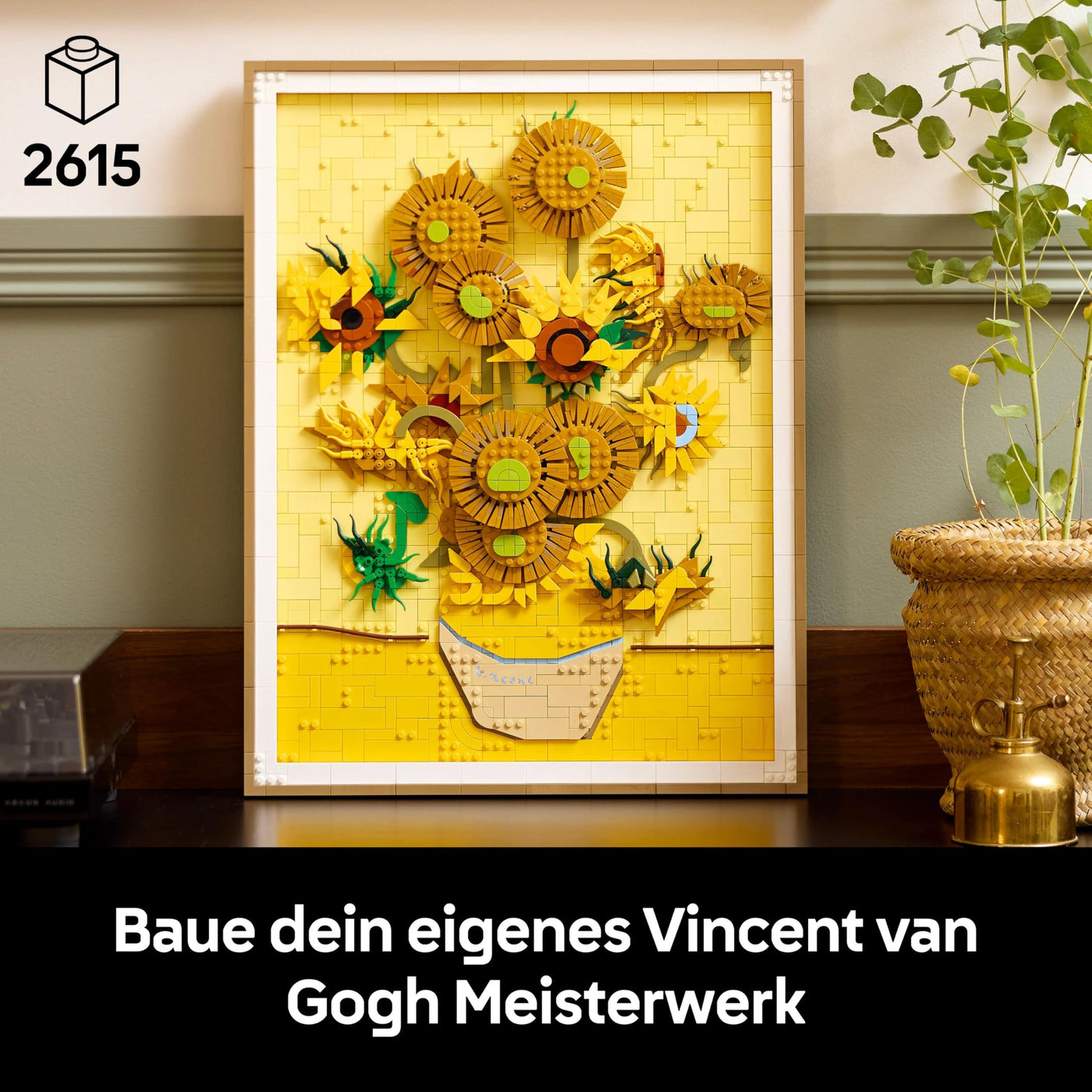 LEGO Art Vincent Van Gogh – Sonnenblumen - 3D-Blumengemälde mit beweglichen Blüten - Deko fürs Wohnzimmer oder Büro - Bausatz für Erwachsene - Kreative Geschenkidee für Männer & Frauen 31215