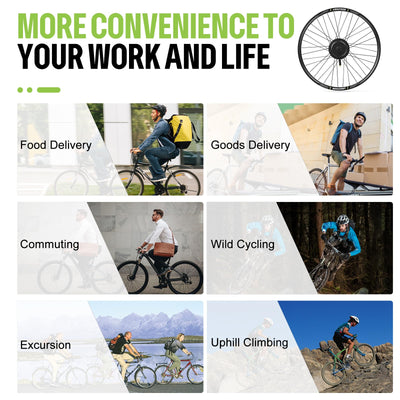 BAFANG 500W E-Bike-Umrüstset vorne - 48V 20" 26" 27,5" 28" 29" 700C Fronthub-Motorset mit E-Bike-Batterie (optional), LCD-Anzeige und PAS-Sensor