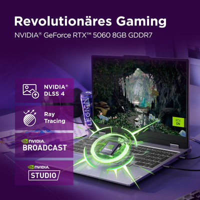 Lenovo LOQ Gaming AI Laptop | 15.6" Full HD 144Hz LCD Display |NVIDIA GeForce RTX 5060 | AMD Ryzen 7 250 | 16GB RAM | 1TB SSD | Win11 | QWERTZ | Luna Grau | Weiss beleuchtet | 3 Monate GamePass