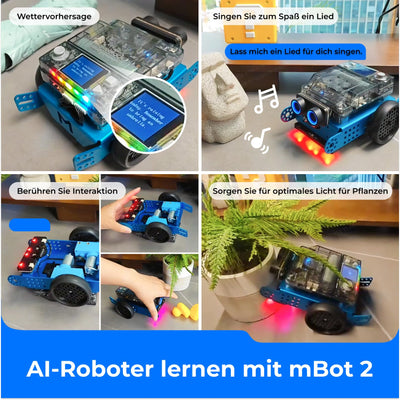 Makeblock mBot 2 Programmierbarer Roboter für Kinder, AI Roboter Spielzeug mit WiFi Fernbedienung, mit Scratch und Python Kompatibles, Intelligent STEM Bausatz Geschenk für Kinder ab 8 Jahren