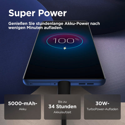 Motorola Moto g85 5G Smartphone (6,67"-FHD+-Display, 50-MP-Kamera, 8/256 GB, 5000 mAh, Android 14) Cobalt Blue, inkl. Schutzcover [Exklusiv bei Amazon]