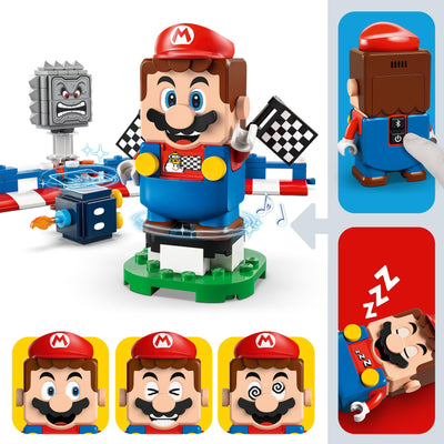 LEGO Mario Kart - Interaktiver Mario & Standard-Kart - Nintendo Spielzeug - Spiel Rennstrecke mit Auto, 3 Figuren, Podium & Barrieren - Gamer Geschenk für Jungen & Mädchen ab 7 Jahren - 72043
