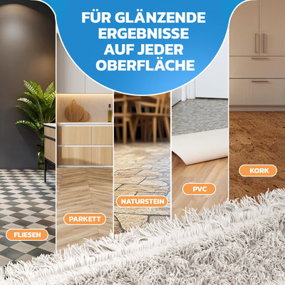 VIOVIE Premium WISCHER Set 50CM | Baumwoll-Wischmopp | 140 cm Alustiel | Magnethalter mit 1 klick System für einfaches Wechseln | Ergonomisch, rückenschonend & langlebig | Für alle Böden geeignet