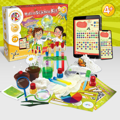Science4you Mein erstes Experimentierkasten - Spiel mit 26 Experimente für Kinder ab 4 - Lernspielzeug mit Chemiebaukasten für Kinder, Spielzeug und Geschenke für Junge und Mädchen ab 4 5 6 7+ Jahre