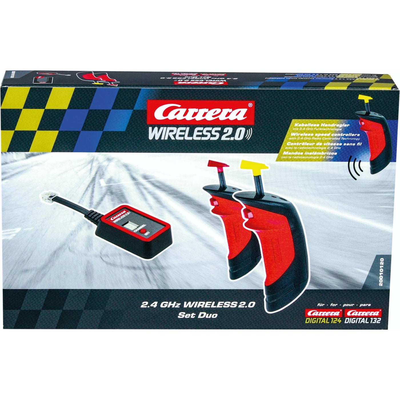 Carrera Wireless 2.0 Set Duo für Digital 132/124 | Kabelloses Rennerlebnis mit 2 Handreglern & Empfänger | Kompatibel Batterien Inklusive