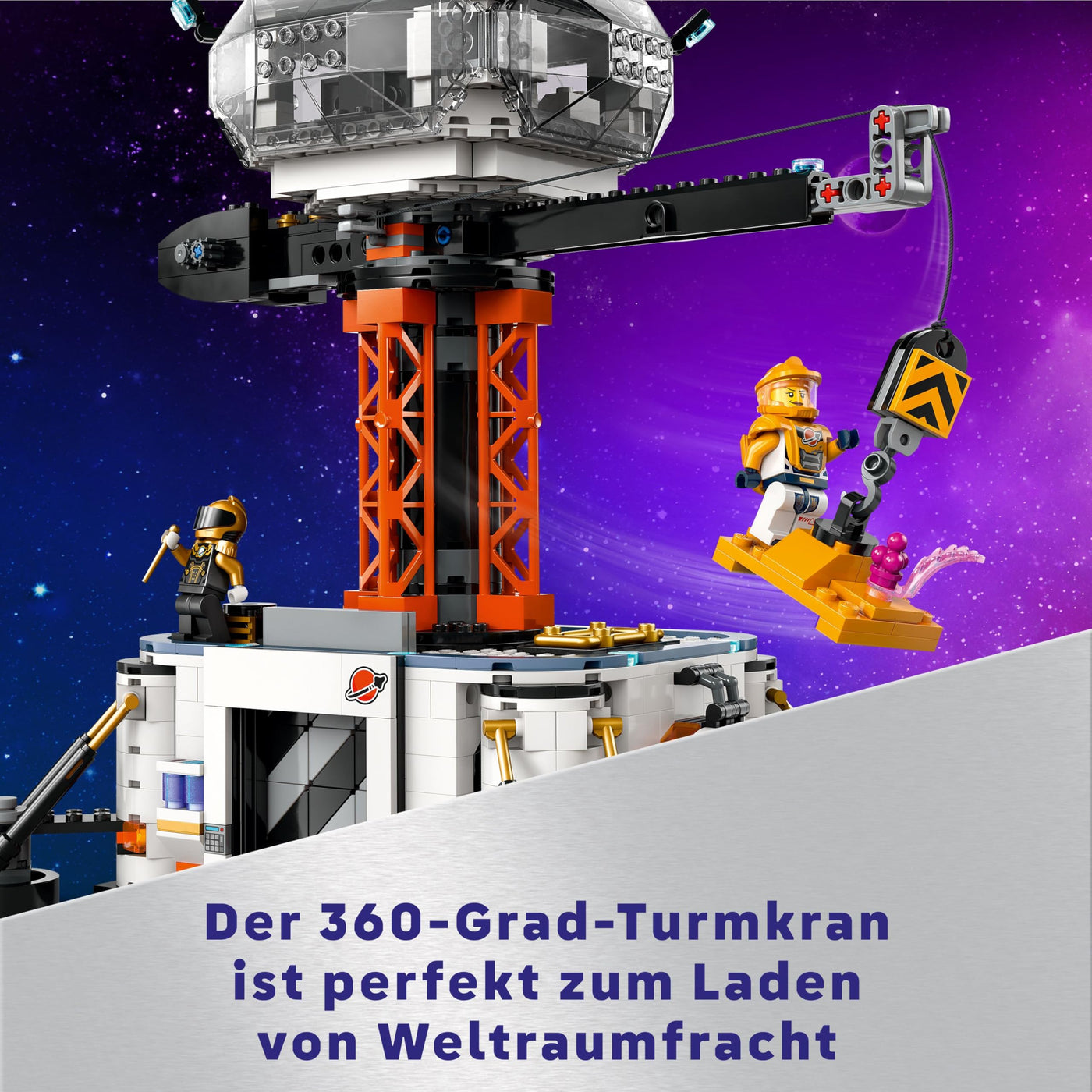 LEGO City Raumbasis mit Startrampe, Raumstation-Spielzeug mit Weltraum-Fahrzeug und Raumschiff für Kinder, Set mit 6 Minifiguren, Roboter und Alien-Figuren, Geschenk für Jungs und Mädchen 60434