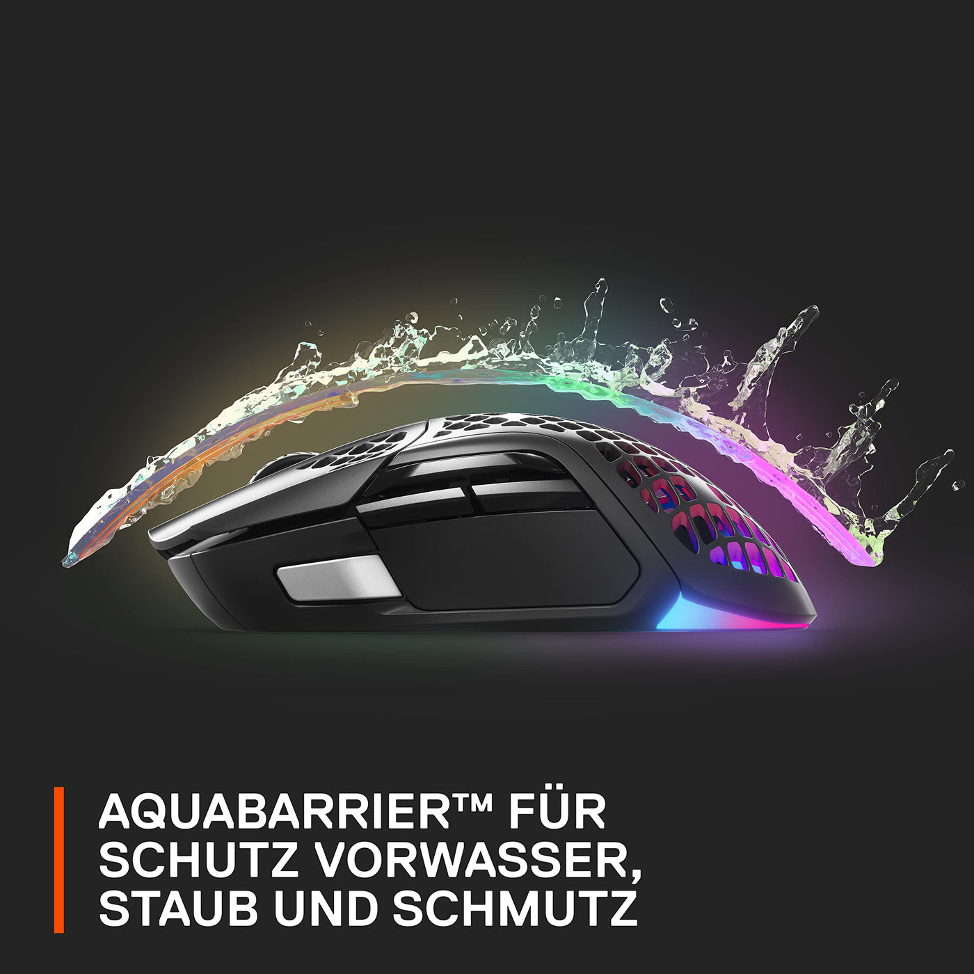 SteelSeries Aerox 5 Wireless – RGB Gaming-Mouse mit Öffnungen in der Oberfläche – Federleichtes, wasserabweisendes Design – 9 Tasten – Bluetooth/2,4 GHz – Optischer TrueMove Air-Sensor mit 18.000 DPI