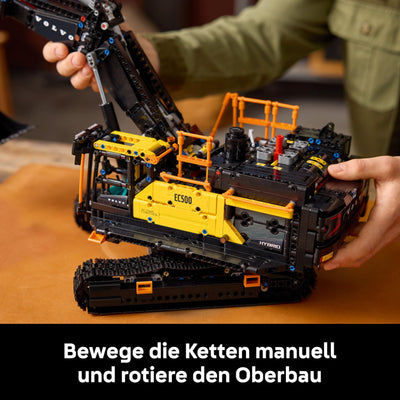 LEGO Technic Volvo EC500 Hybrid-Bagger - Spielzeug Automodell mit Motor für Erwachsene mit beweglichem Ausleger, Kettenantrieb sowie austauschbarem Hammer und Schaufel - Geschenkidee - 42215