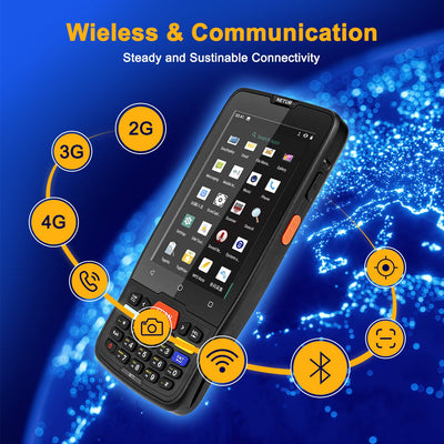 NETUM Handheld PDA Android 9.0 Terminal 2D Barcode Scanner LCD 4 Zoll Touchscreen mit WiFi 4G Bluetooth GPS PDA Barcode Reader
