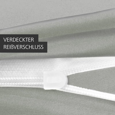 Mixibaby Bettwäsche Bettgarnitur Bettbezug 100% Baumwolle 135x200 155x220 200x200 200x220, Farbe:Hellgrau, Größe:135 x 200 cm