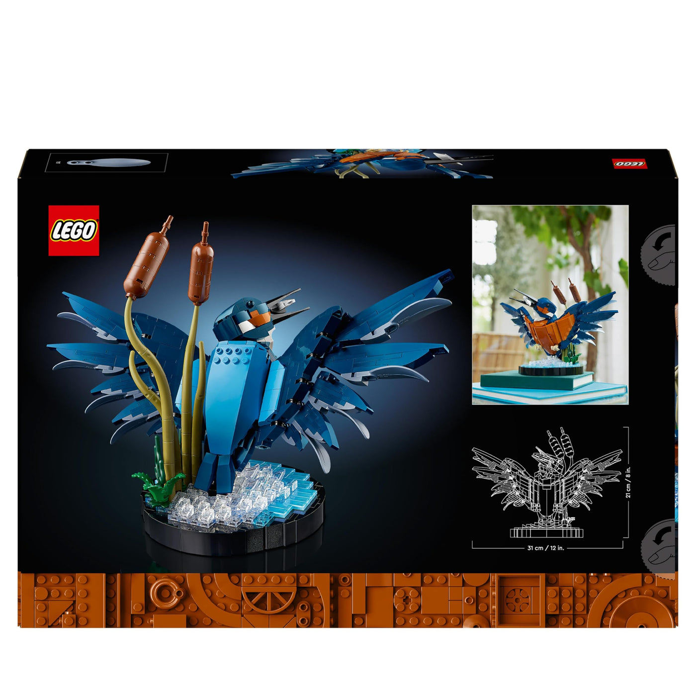 LEGO Icons Eisvogel Modellbausatz für Erwachsene, Vogel-Modell fürs Wohnzimmer oder Büro, Wohn- und Homeoffice-Deko, Geschenk für Vogelliebhaber und Ornithologen, Frauen und Männer 10331