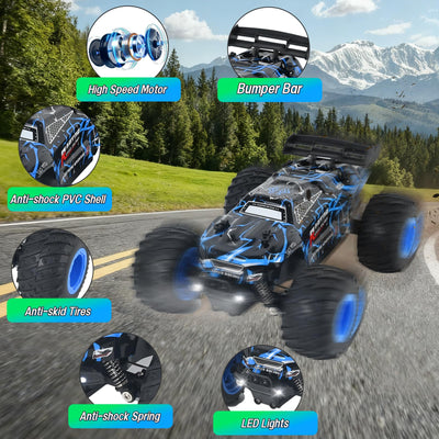 PATEMZON Ferngesteuertes Auto, 1:20 2.4G RC Auto Spielzeug, Ferngesteuerter Monstertruck mit Farbverlaufsbeleuchtung/Zwei Gehäuse/Zweifarbige Reifen, RC Buggy Offroad für Jungen Mädchen Spielzeug