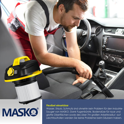 MASKO® Industriestaubsauger 1800Watt Mit Steckdose Blasfunktion | Mehrzwecksauger Trocken-Saugen & Nass-Saugen | Industrie-Sauger mit & ohne Beutel | Wasser-Staubsauger beutellos