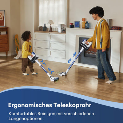 Ultenic U10 Ultra Akku Staubsauger kabelloser Akkustaubsauger mit 40000 Pa Saugkraft, 40 Min Laufzeit, grüne Licht und Anti-Tangle-Bürste für Teppich Hartböden Tierhaare