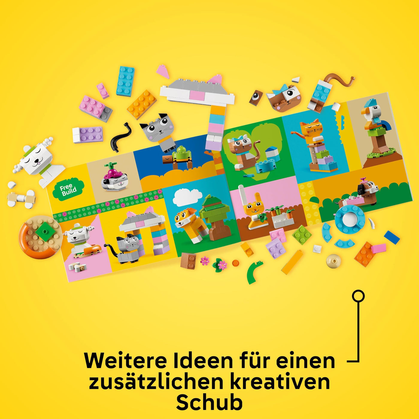 LEGO Classic Kreative Tiere - Spielzeugtiere zum Bauen und Spielen - Lernspielzeug mit Hund, Katze, Hase, Hamster & Vogel - Spielset als Kinder Geschenk für Mädchen und Jungen ab 5 Jahren - 11034