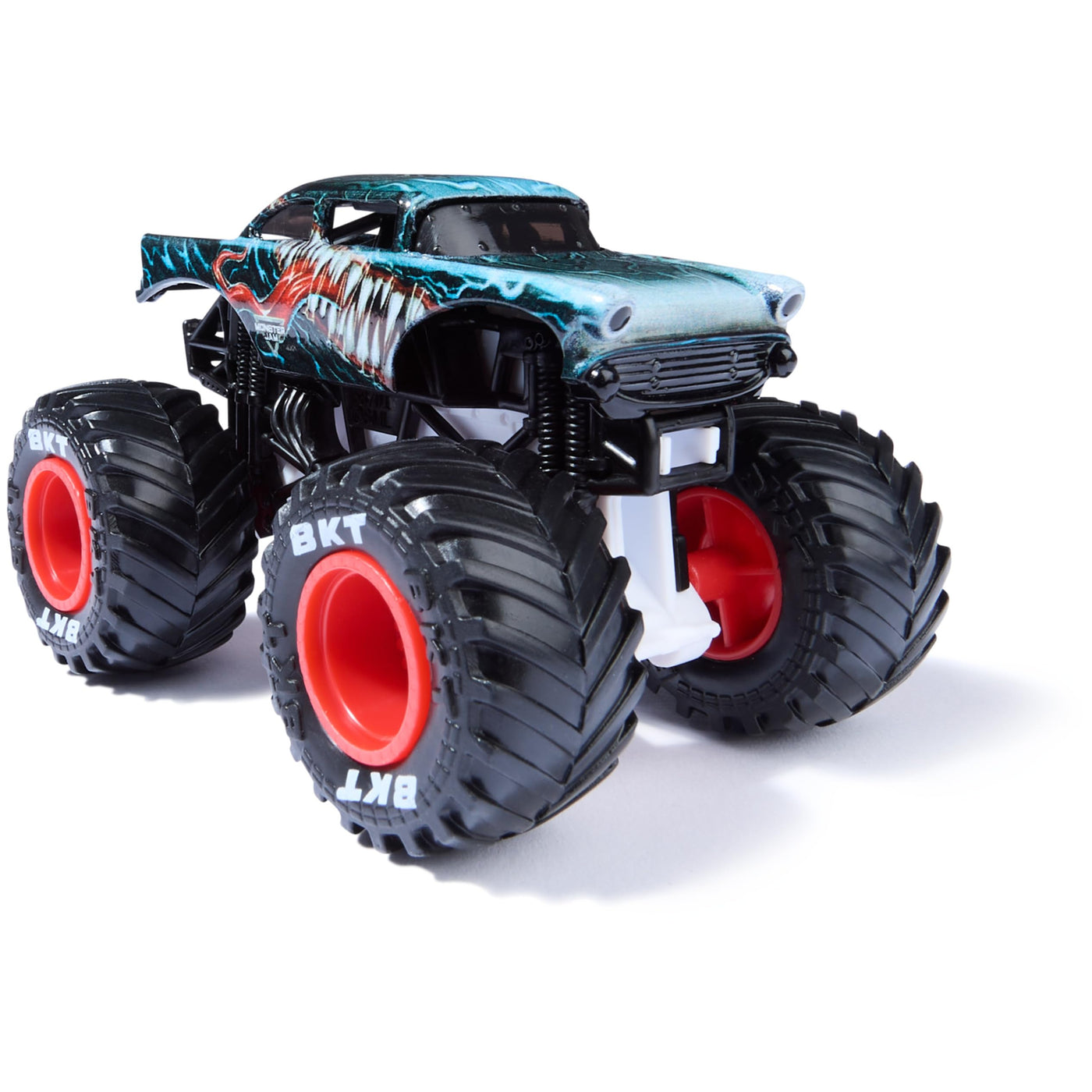 Monster Jam - Zweier-Pack Original Monster Trucks im Marvel Superhelden-Design, Venom vs. Spider-Man, Maßstab 1:64, ab 3 Jahren