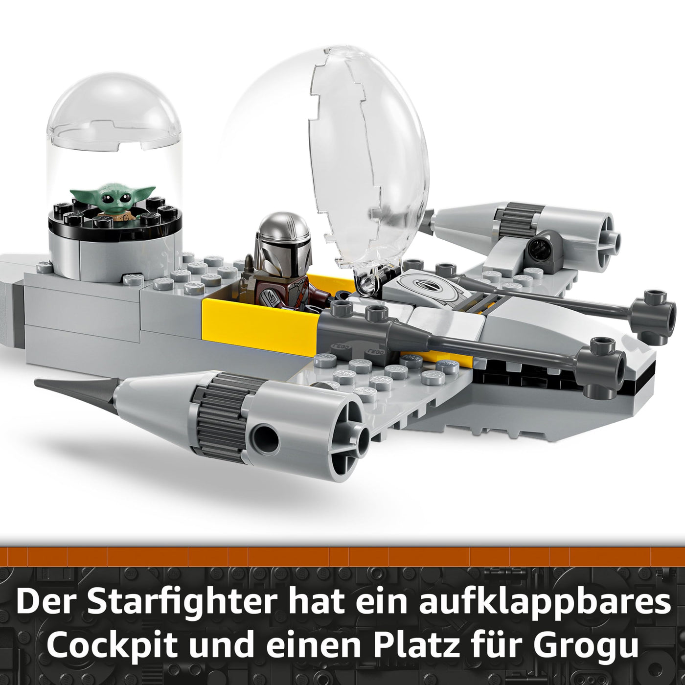 LEGO Star Wars 75410 Mandos und Grogus N-1 Starfighter Spielzeug mit The Mandalorian, Grogu & R5-D4 Minifiguren, inkl. baubare Zapfsäule, Sternenschiff Starterset für Jungen und Mädchen ab 4 Jahren