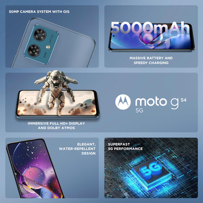 Motorola Moto G54 5G, Dual, 256GB 12GB Ram, Indigo Blue