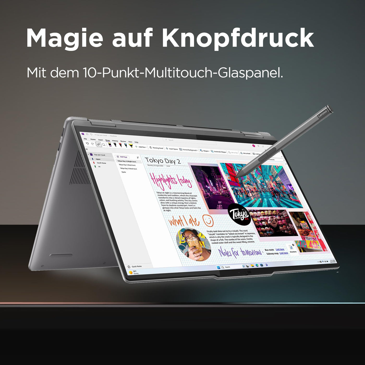 Lenovo Yoga 7 2-in-1 Convertible AI Laptop | 14" WUXGA Display | AMD Ryzen 7 8840HS | 16GB RAM | 1TB SSD | AMD Radeon 780M Grafik | Windows 11 Home | QWERTZ | grau | 3 Monate Premium Care