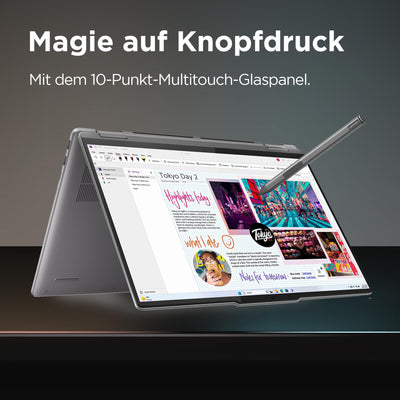 Lenovo Yoga 7 2-in-1 Convertible AI Laptop | 14" WUXGA Display | AMD Ryzen 7 8840HS | 16GB RAM | 1TB SSD | AMD Radeon 780M Grafik | Windows 11 Home | QWERTZ | grau | 3 Monate Premium Care