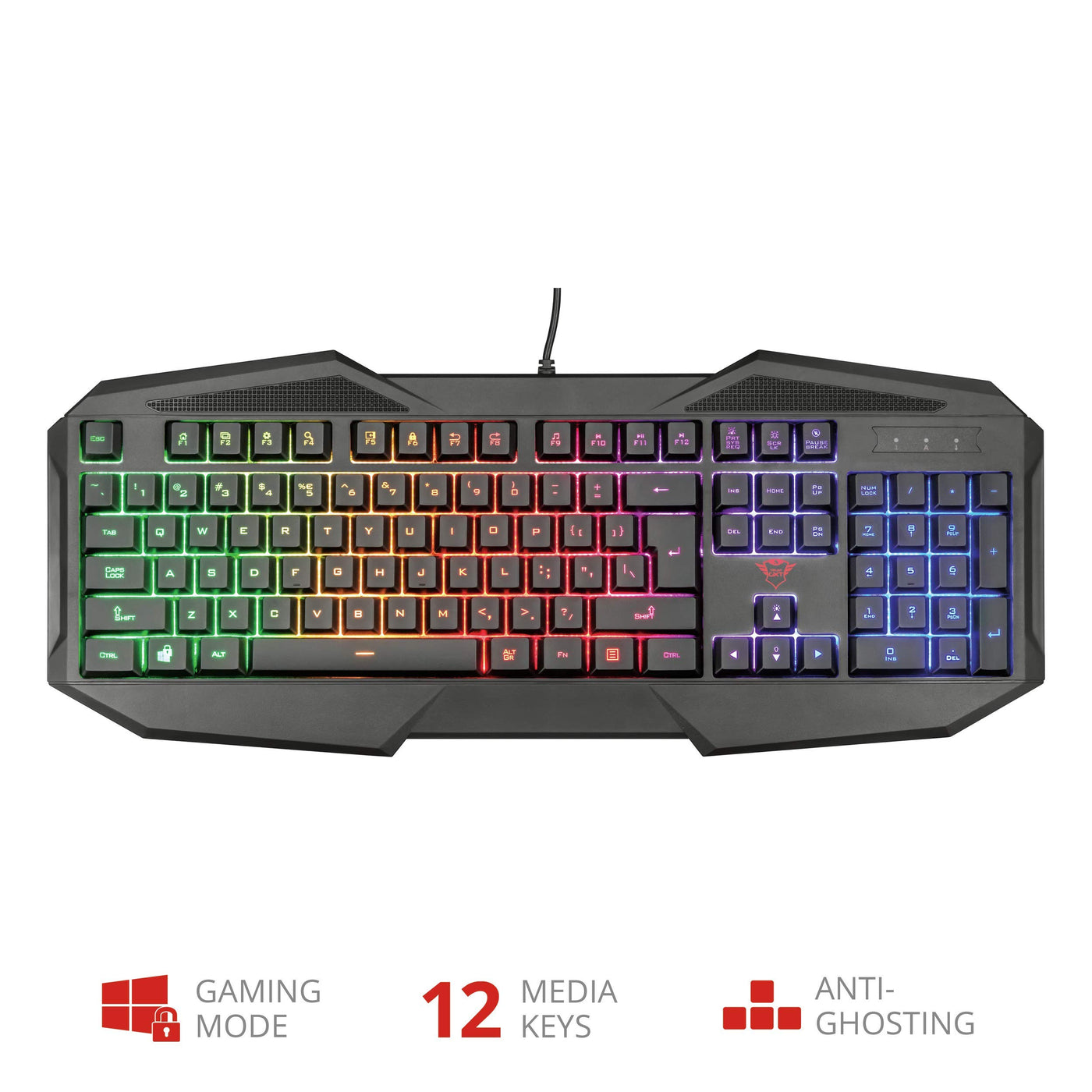 Trust Gaming Avonn Gaming Beleuchtete Tastatur [Italienisches Layout] Schwarz
