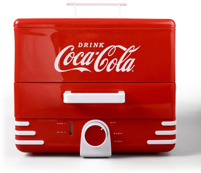 Salco Coca-Cola Hot Dog Maker - Dampfgarer und Brötchenwärmer im Diner-Stil, 24 Hot Dog Würstchen und 12 Brötchen Kapazität, Würstchen, Gemüse, Fisch, Knödel