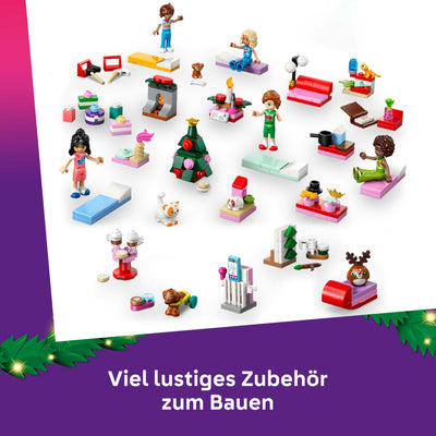 LEGO Friends Adventskalender 2025 - Weihnachten Spielzeug mit 24 Überraschungen inkl. 5 Minifiguren, 5 Tierfiguren und viel Zubehör - Kinder Geschenk für Mädchen und Jungen ab 6 Jahren - 42668