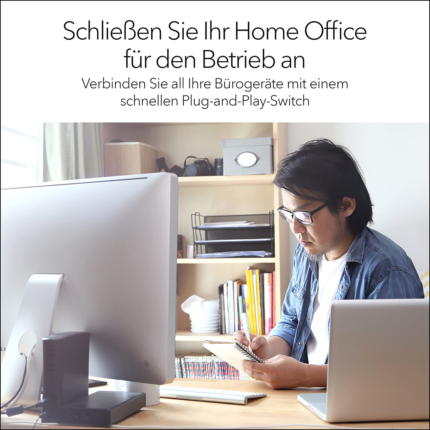 NETGEAR GS308 LAN Switch 8 Port Netzwerk Switch (Plug-and-Play Gigabit Switch LAN Splitter, LAN Verteiler, Ethernet Hub lüfterlos, robustes Metallgehäuse mit Ein-/Ausschalter), Schwarz