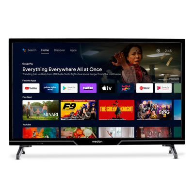 MEDION 59,8 cm (24 Zoll) HD Fernseher (Android TV, Smart TV, HDR, Netflix, Prime Video, PVR, Bluetooth, MD 824100)