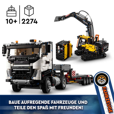 LEGO Technic Volvo FMX LKW mit EC230 Electric Raupenbagger, Kinderspielzeug, Geschenkset für Jungen und Mädchen ab 10 Jahren, Spielzeug Baufahrzeuge, Bagger-Spielzeugset 42175