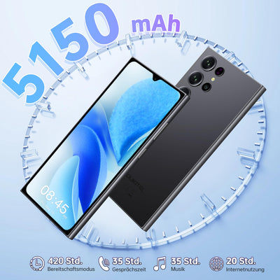 OUKITEL C61 Pro Android 15 Smartphone Ohne Vertrag, 24GB+256GB/1TB Handy Ohne Vertrag, 6,88" HD+ 90Hz Bildschirm 5150mAh Smartphone, 13MP+5MP Kamera,Dual SIM 4G Handy, NFC/Fingerabdruck/Face ID/OTG