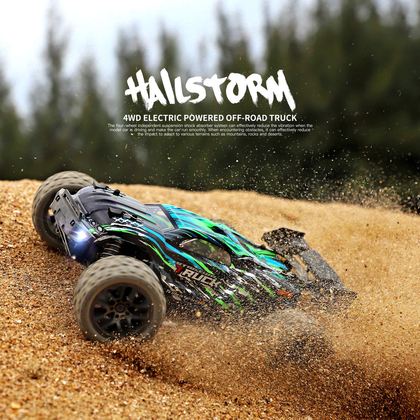 HAIBOXING Ferngesteuertes Auto, 2,4 GHz 1:18 Proportional 4WD 36+ km/h Hobby Offroad Monster RC Truck, wasserdichte RC Truggy RTR Geländegängig Spielzeug