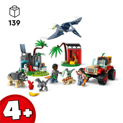 LEGO Jurassic World Rettungszentrum für Baby-Dinos, Set mit kleinen Dinosaurier-Figuren, darunter Triceratops, Ankylosaurus und Velociraptor, Geschenk zum Bauen für Jungs und Mädchen ab 4 Jahren 76963